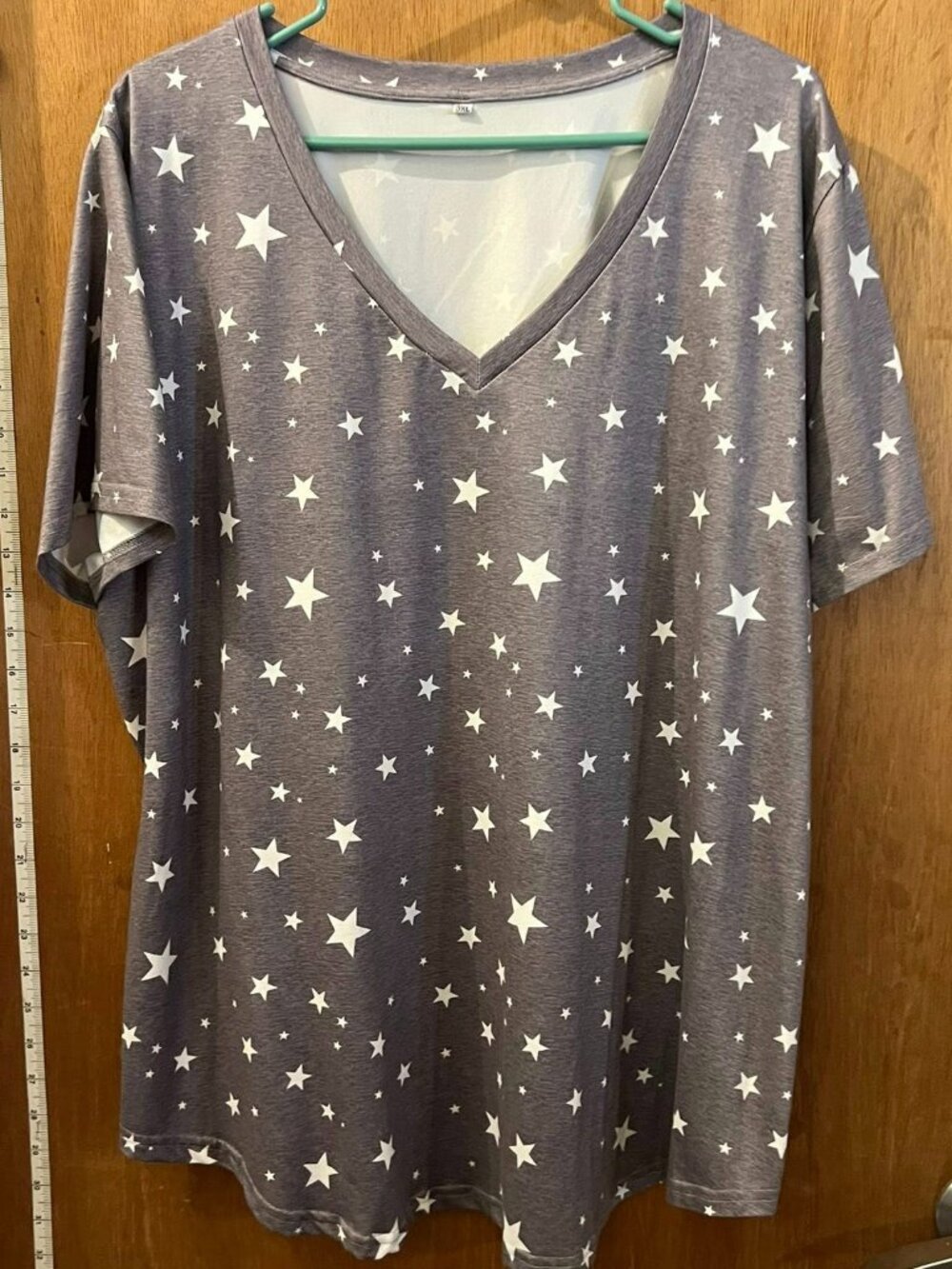 Size 3XL - Gray Short Sleeve w/White Stars Short Sleeve Pullover